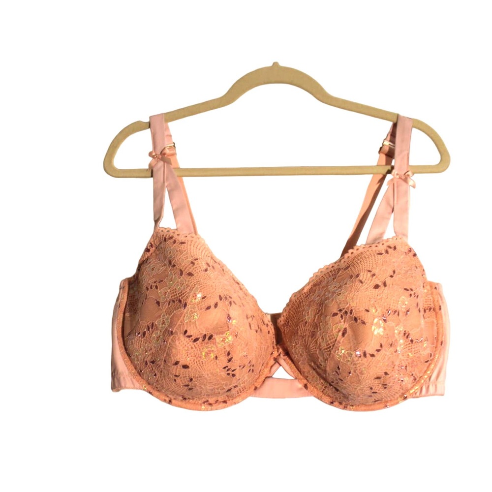 Savage X Fenty Pink Lace Underwire Full Coverage Bra sz 46DD